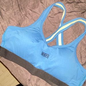Large Kefi USA blue sports bra. Never worn.